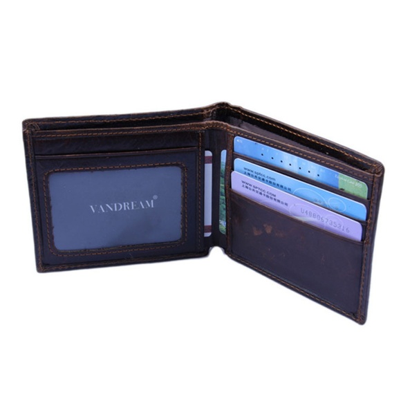 Dragon Engraved Genuine Leather Bifold Mens Wallet - Picture 4 of 8